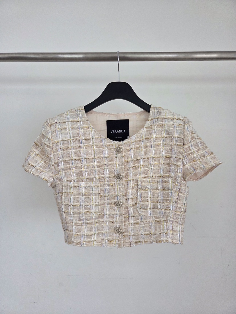 VERANDA韓國直郵女裝新品26夏季熱賣推薦時尚人氣夾克粗花呢VERANDA夾克圖色1