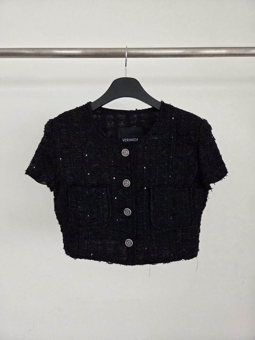VERANDA韓國直郵女裝新品26夏季熱賣推薦時尚人氣夾克粗花呢VERANDA夾克圖色2
