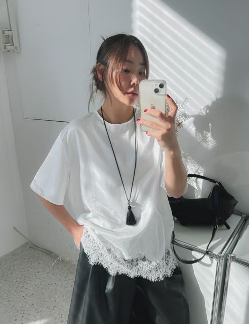 HAPER/COME OPEN韓國東大門直郵女士新款休閑襯衫蕾絲衫不含配飾HAPER/COME OPEN襯衫/蕾絲衫