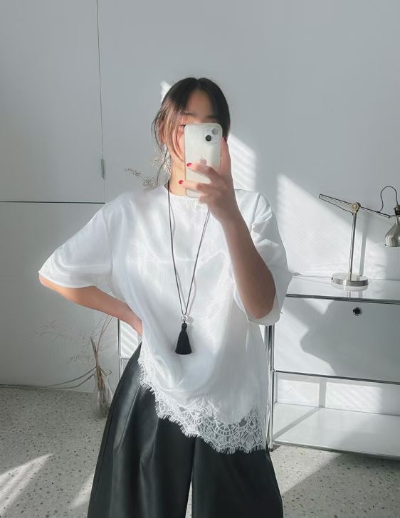 HAPER/COME OPEN韓國東大門直郵女士新款休閑襯衫蕾絲衫不含配飾HAPER/COME OPEN襯衫/蕾絲衫圖色1