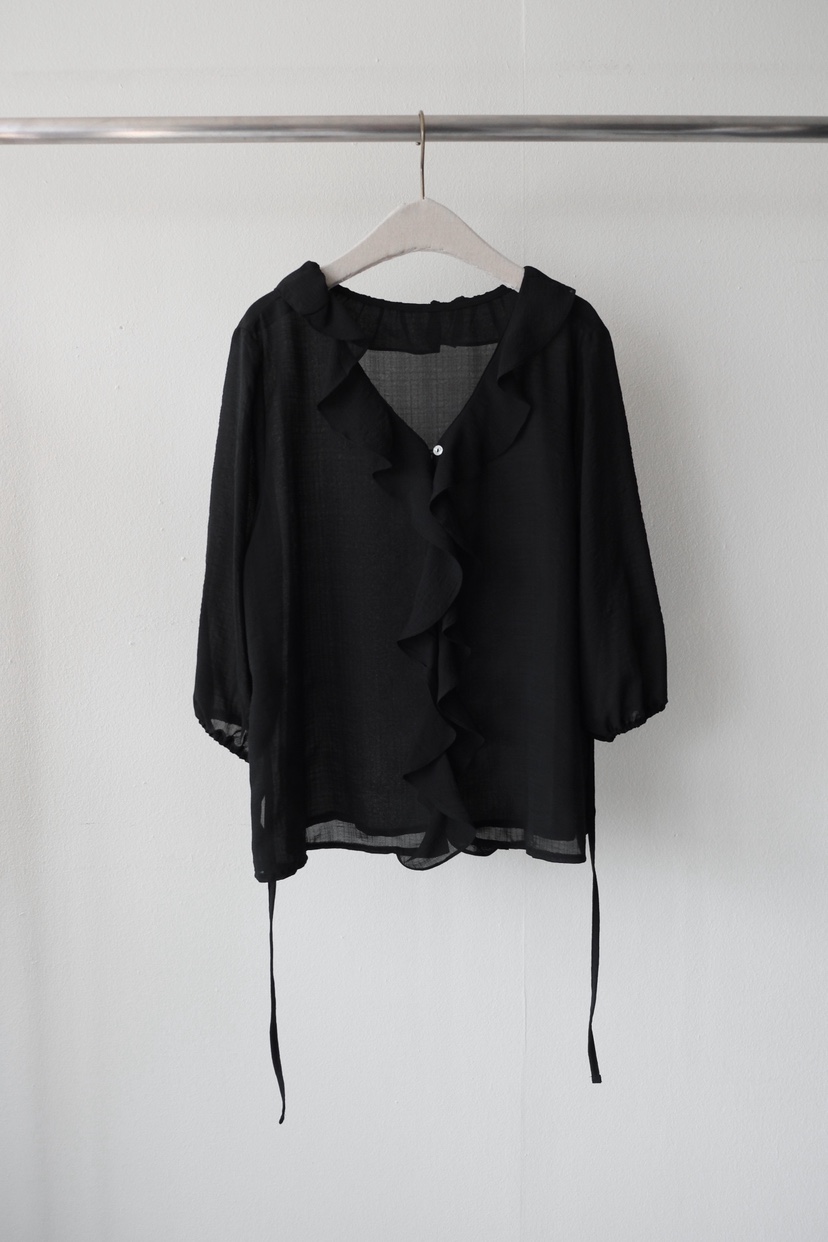 SORBET/FLAT WHITE韓國直郵女裝新品休閑襯衫蕾絲衫荷葉邊SORBET/FLAT WHITE襯衫/蕾絲衫圖色2