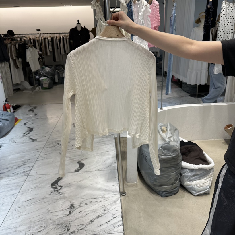 ACKER韓國直郵實拍女裝新款26夏季時尚襯衫蕾絲衫褶裥開衫ACKER襯衫/蕾絲衫