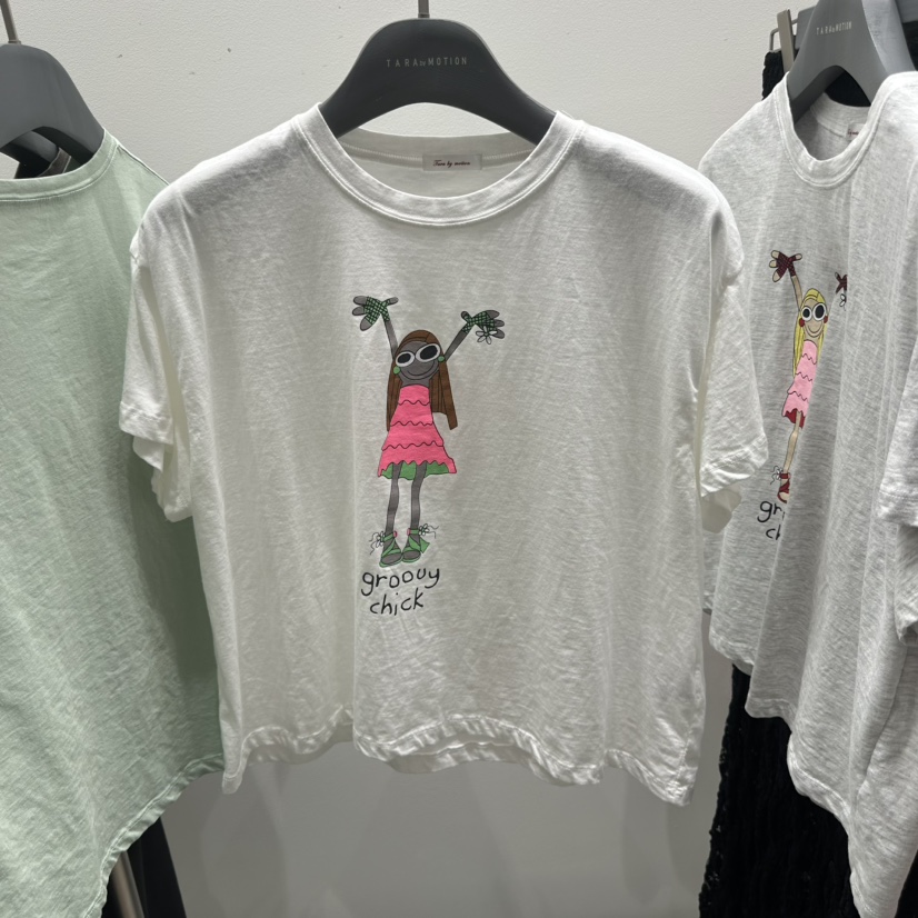 TARABY MOTION韓國直郵實拍女士新款休閑時尚人氣推薦T恤TARABY MOTIONT恤圖色3白色