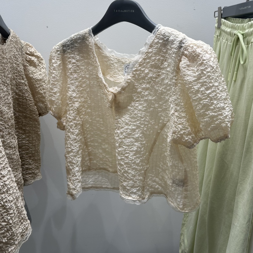 TARABY MOTION韓國直郵實拍女士新品26夏季推薦襯衫蕾絲衫TARABY MOTION襯衫/蕾絲衫圖色3奶油色