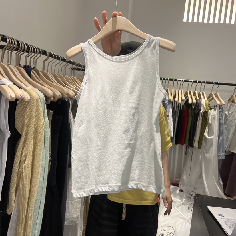 PLATE韓國直郵實拍女士新品休閑熱賣人氣時尚吊帶背心無袖ANOTHER PLATE MOOD WEAR吊帶/背心圖色4淺卡其色