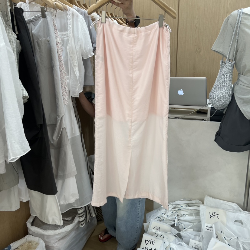 VILLABUTTON韓國東大門代購女士新款推薦半身裙中短裙絲綢VILLABUTTON半身裙/中短裙