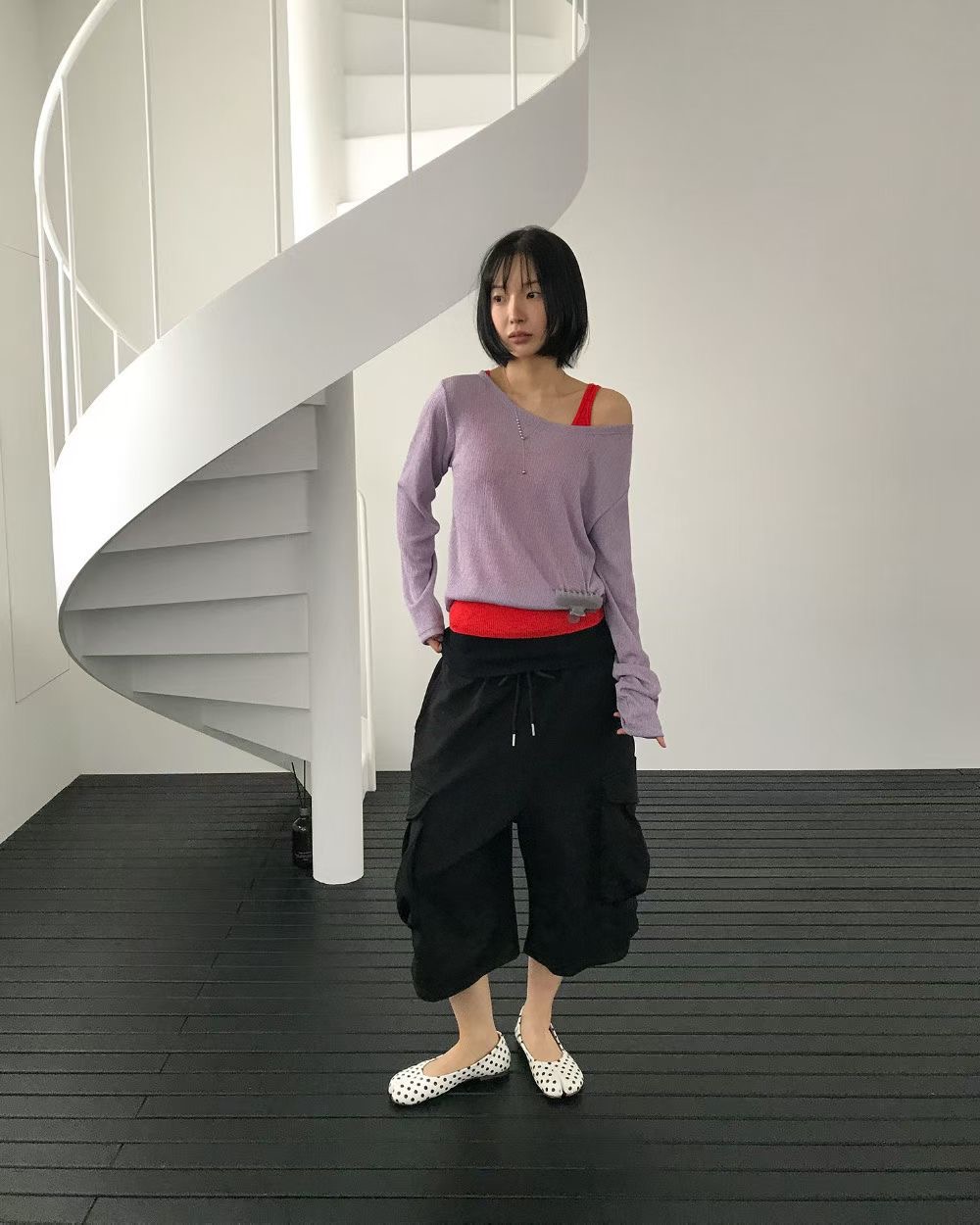 UNSANE東大門實拍韓國女裝新款時尚長袖T恤不含內搭亞麻布UNSANE長袖T恤圖色2