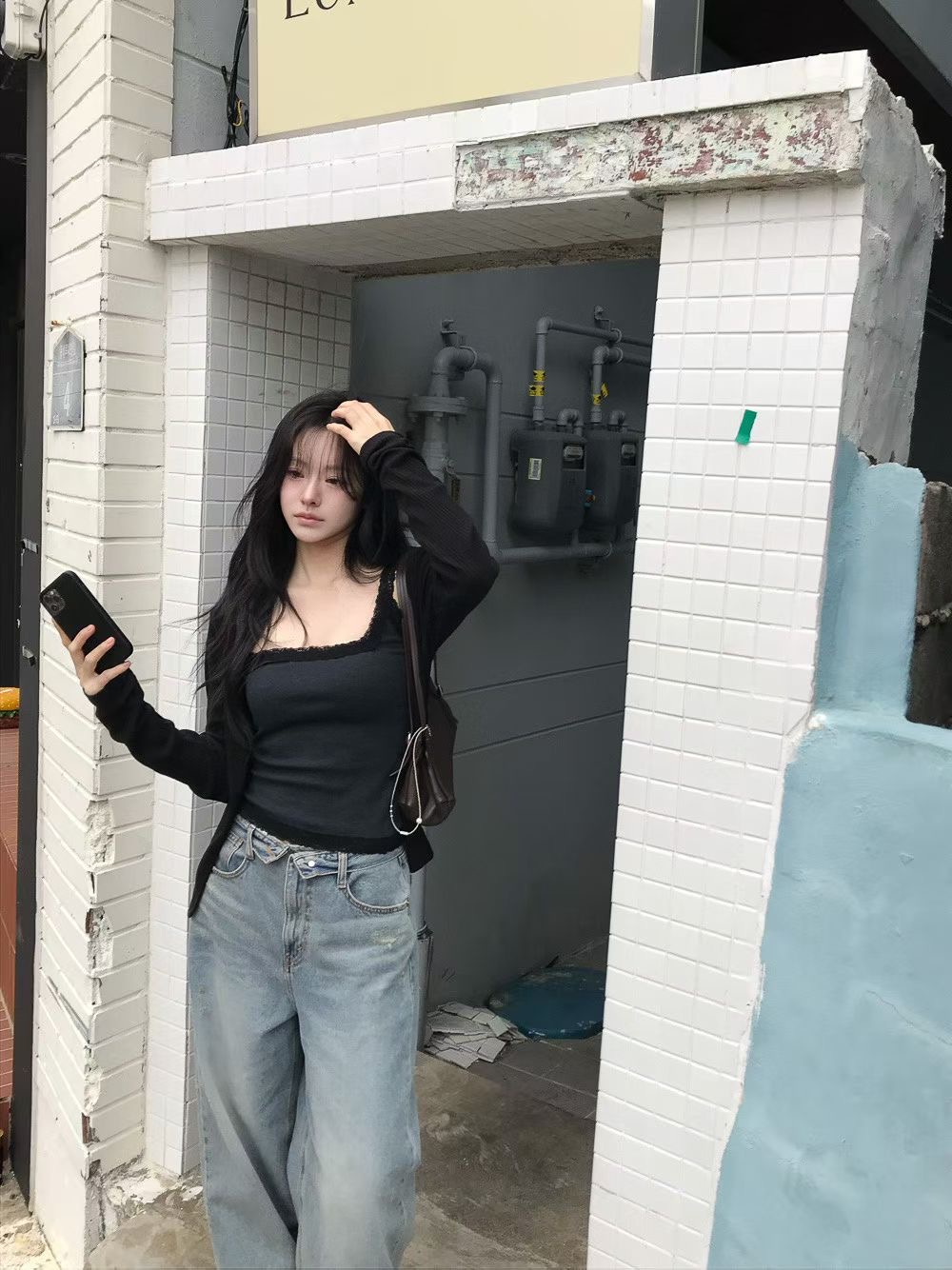 UNSANE韓國東大門直郵女士新款休閑人氣26夏季吊帶背心蕾絲UNSANE吊帶/背心
