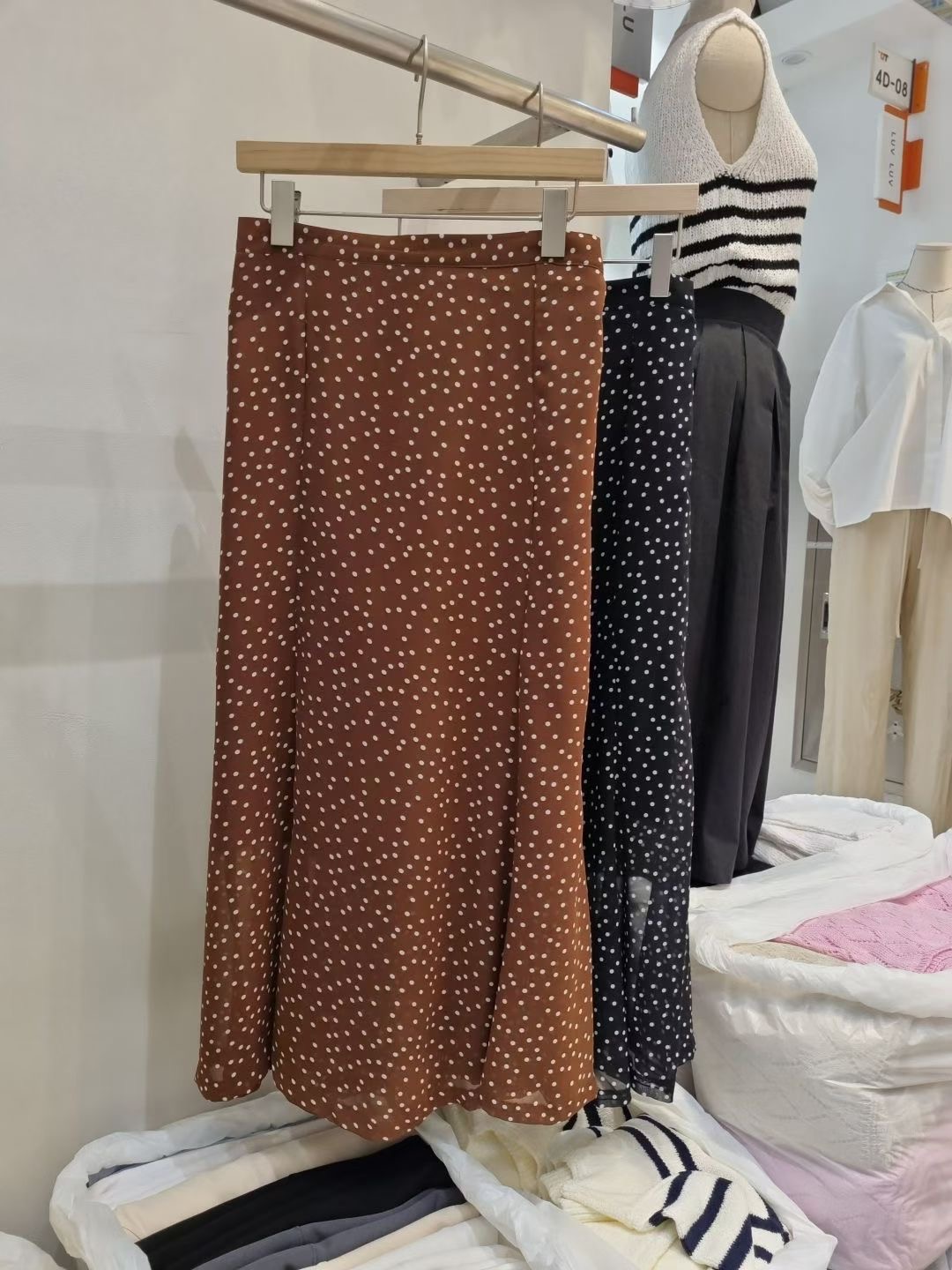 ALLU韓國直郵女士新品26夏季熱賣推薦人氣時尚長裙雪紡圓點ALLU長裙