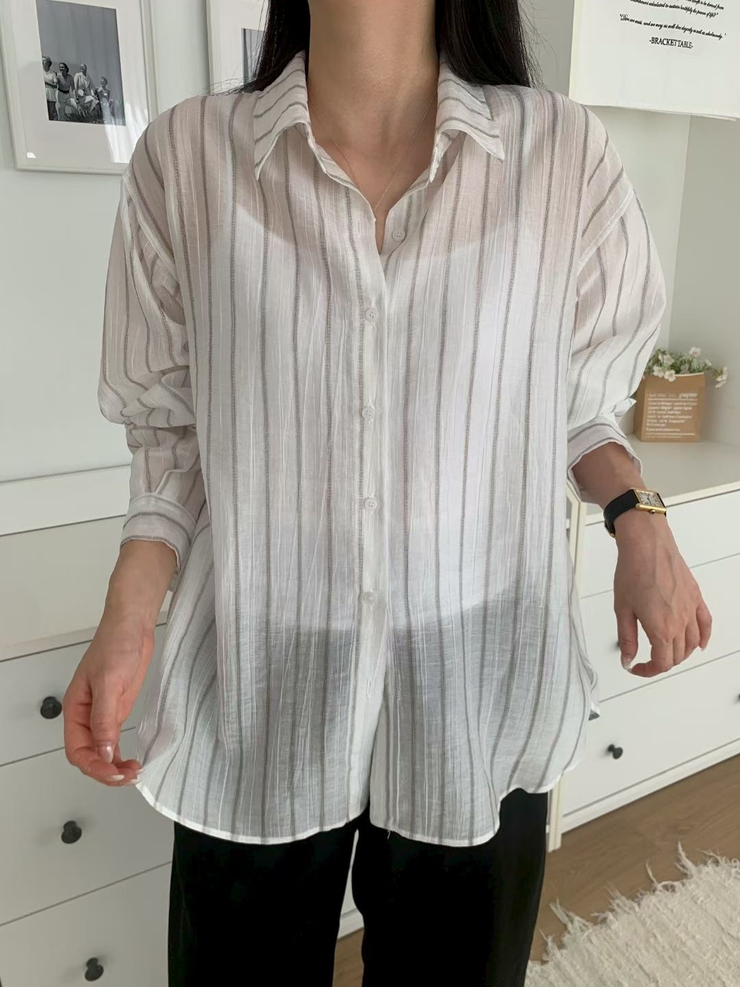 ALLU韓國直郵女裝新品休閑推薦人氣熱賣襯衫蕾絲衫不含內搭ALLU襯衫/蕾絲衫圖色1