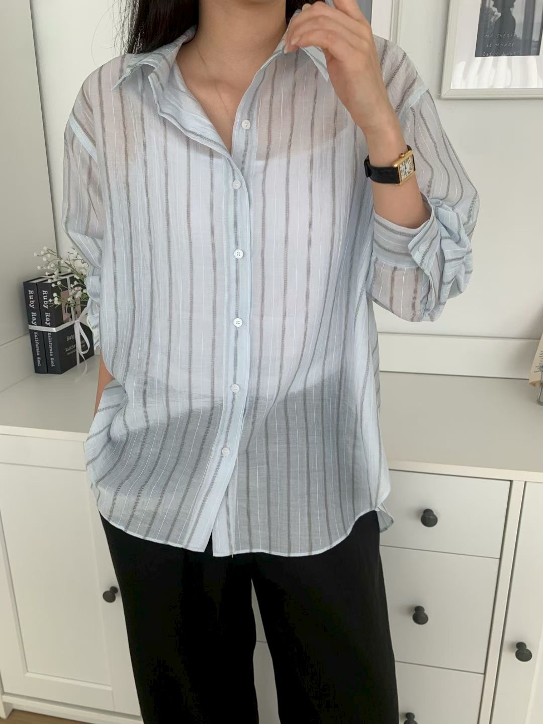 ALLU韓國直郵女裝新品休閑推薦人氣熱賣襯衫蕾絲衫不含內搭ALLU襯衫/蕾絲衫圖色2