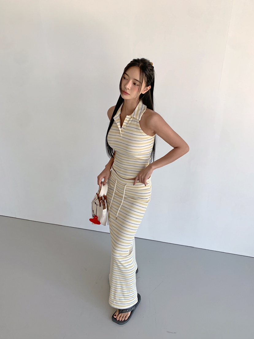 VERANDA東大門實拍女裝新品職業時尚熱賣真品26春夏長裙條紋VERANDA長裙圖色3