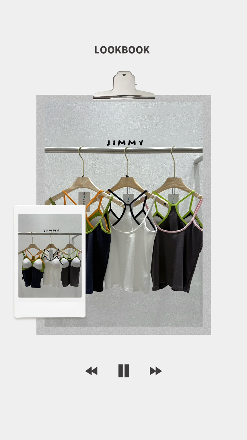 JIMMY東大門實拍女士新品人氣職業推薦熱賣吊帶背心撞色無袖JIMMY/REMAKE吊帶/背心