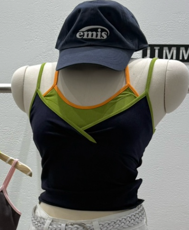JIMMY東大門實拍女士新品人氣職業推薦熱賣吊帶背心撞色無袖JIMMY/REMAKE吊帶/背心圖色3