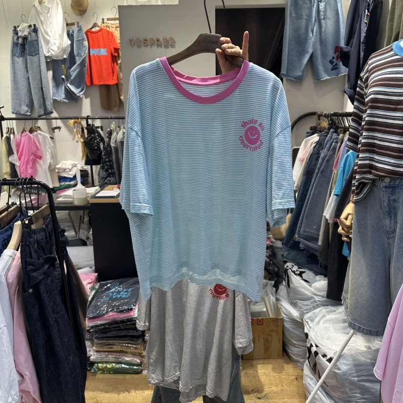 YESFREE韓國直郵女士新品人氣休閑時尚職業推薦熱賣真品T恤YESFREET恤圖色2