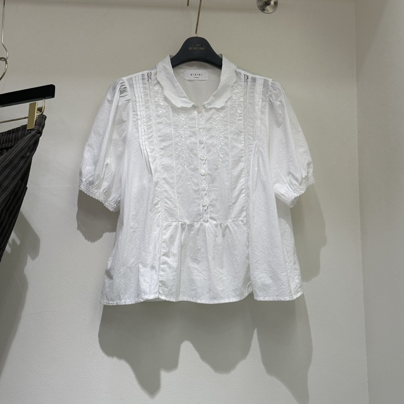 BIKINI韓國代購女裝新款真品熱賣時尚職業推薦襯衫蕾絲衫BIKINI襯衫/蕾絲衫圖色1白色