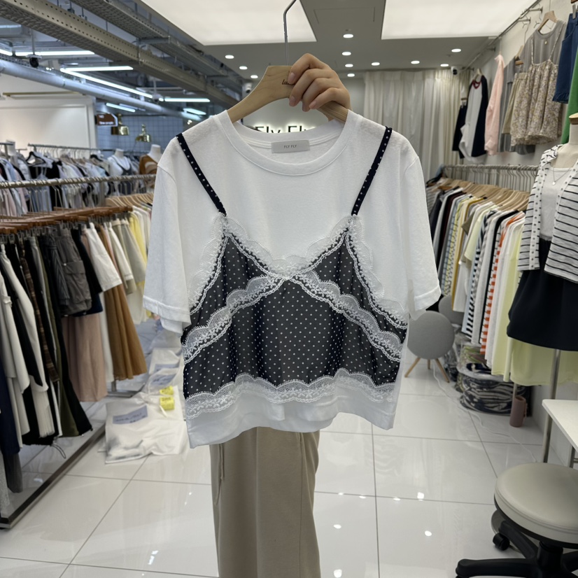 FLYFLY/LULULALLA/LIVE韓國代購女士新品推薦T恤假兩件FLYFLY/LULULALLA/LIVET恤圖色2