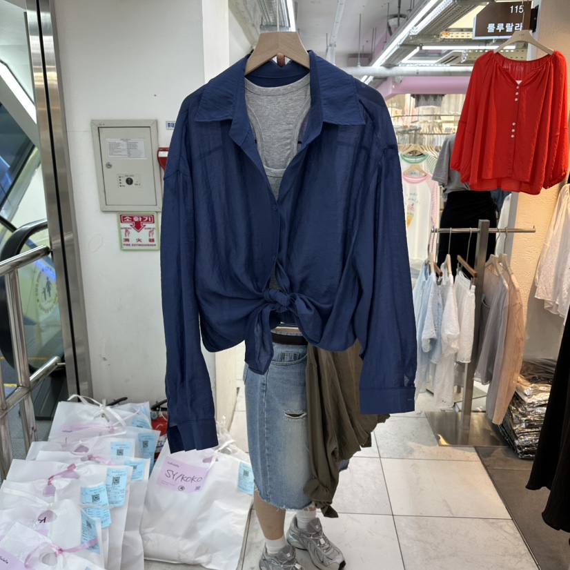 FLYFLY/LULULALLA/LIVE東大門代購女士新款時尚襯衫蕾絲衫假兩件系帶FLYFLY/LULULALLA/LIVE襯衫/蕾絲衫圖色2
