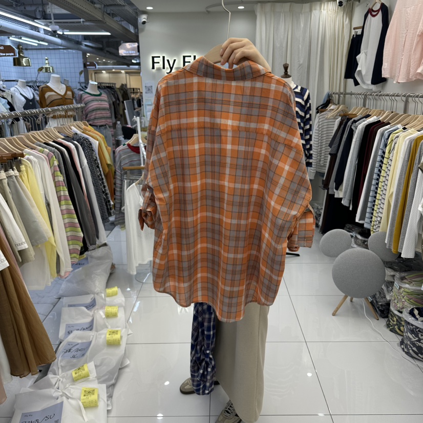 FLYFLY/LULULALLA/LIVE韓國代購女裝新品休閑襯衫蕾絲衫格紋FLYFLY/LULULALLA/LIVE襯衫/蕾絲衫