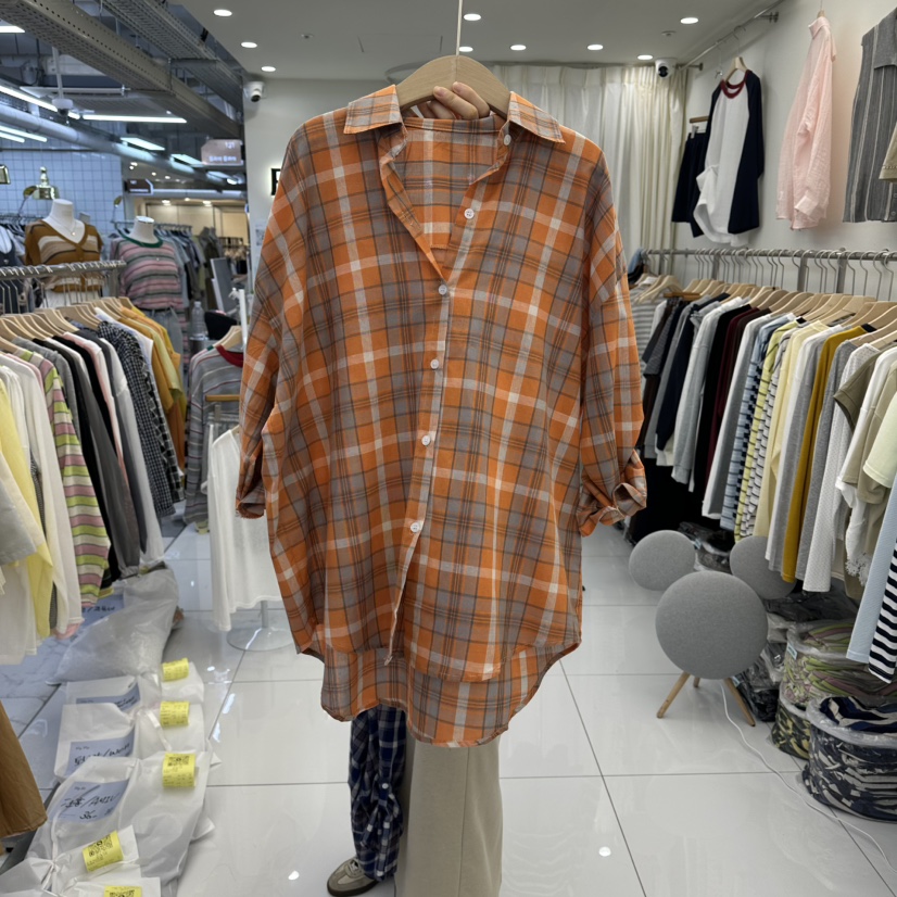 FLYFLY/LULULALLA/LIVE韓國代購女裝新品休閑襯衫蕾絲衫格紋FLYFLY/LULULALLA/LIVE襯衫/蕾絲衫圖色1