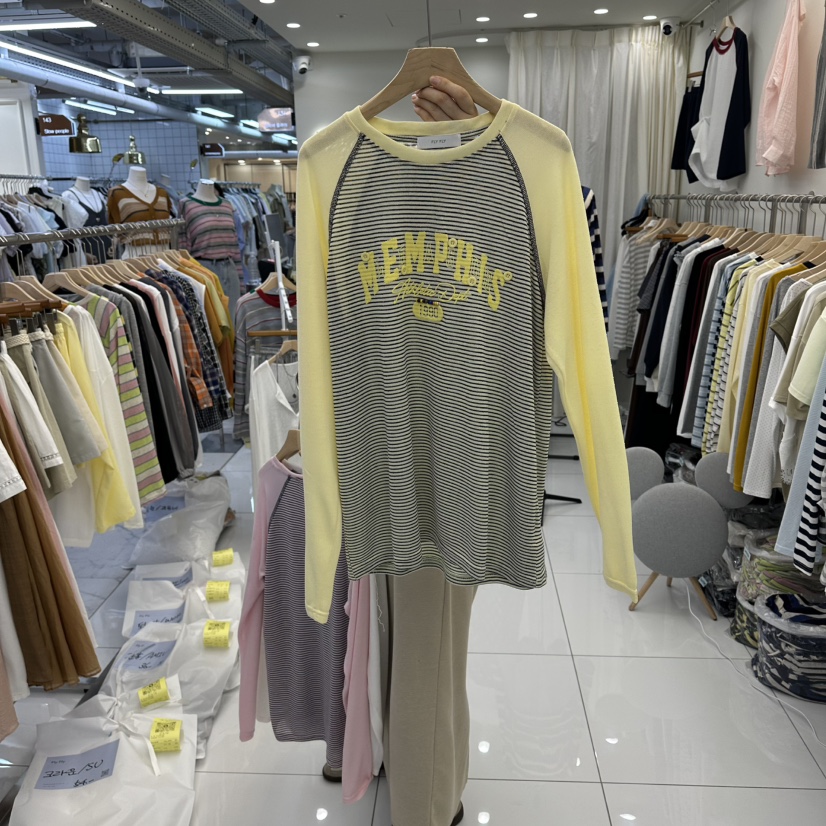 FLYFLY/LULULALLA/LIVE東大門實拍女裝新品熱賣長袖T恤插肩FLYFLY/LULULALLA/LIVE長袖T恤圖色3