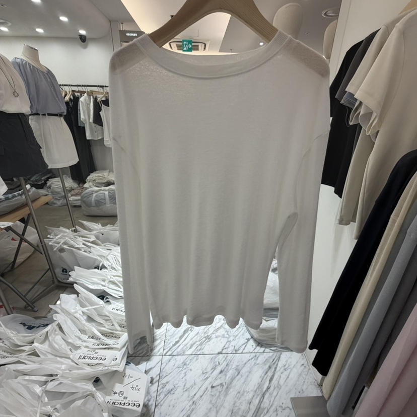HOUSE OF/DE MERRY東大門直郵女士新品職業時尚長袖T恤HOUSE OF/DE MERRY長袖T恤圖色2白色
