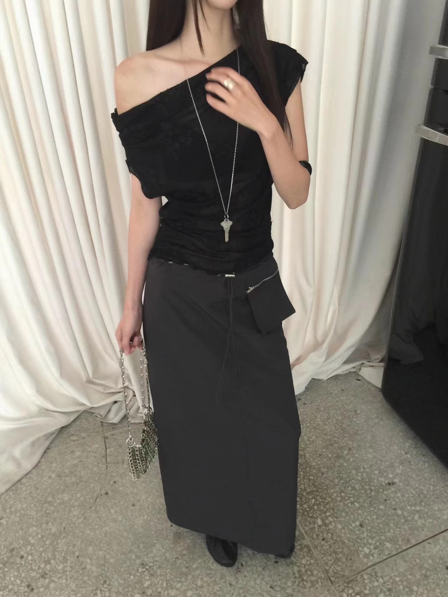 NWEOL韓國代購女士新款職業推薦26春夏熱賣人氣休閑時尚長裙NWEOL長裙