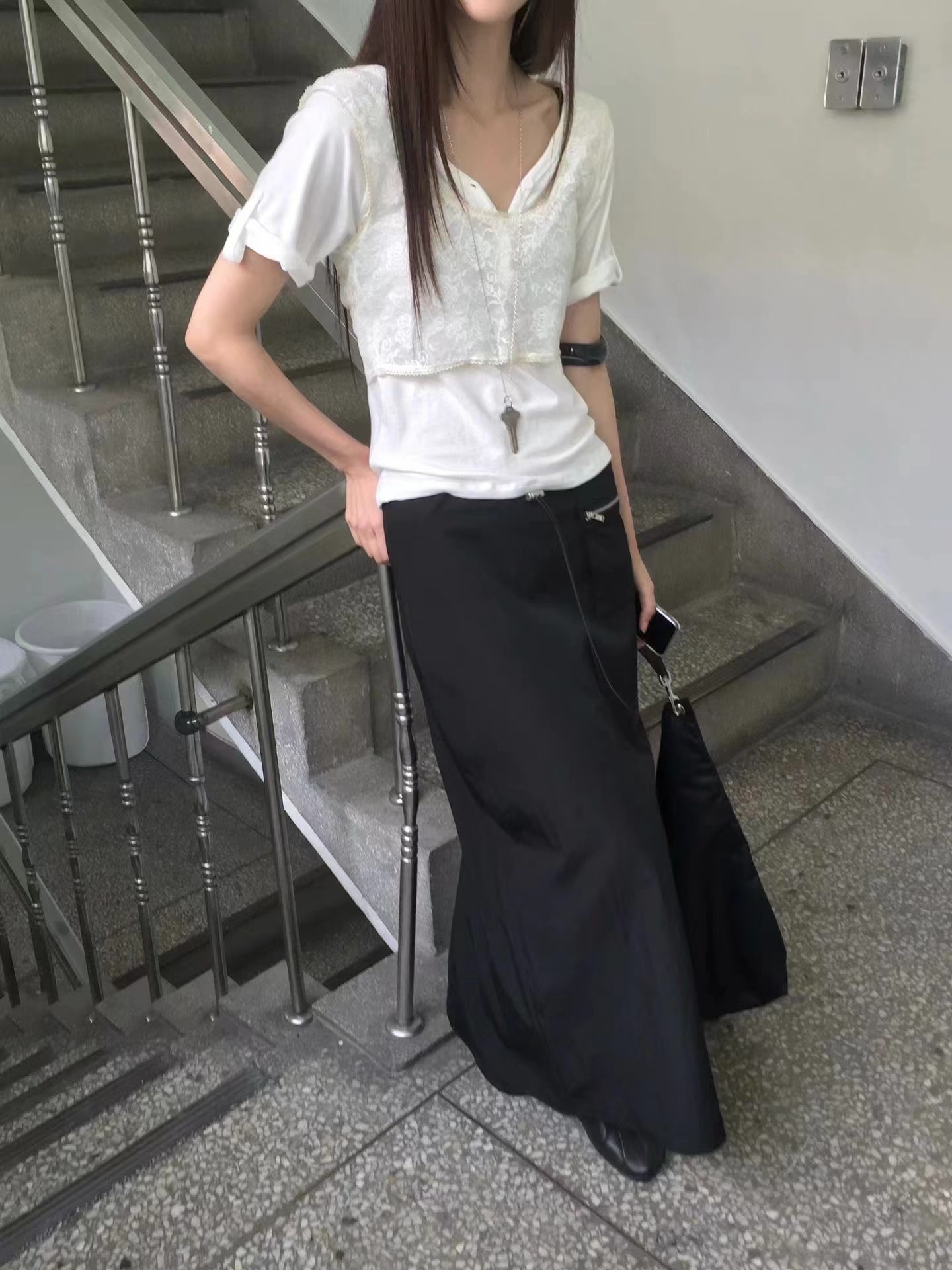 NWEOL韓國代購女士新款職業推薦26春夏熱賣人氣休閑時尚長裙NWEOL長裙
