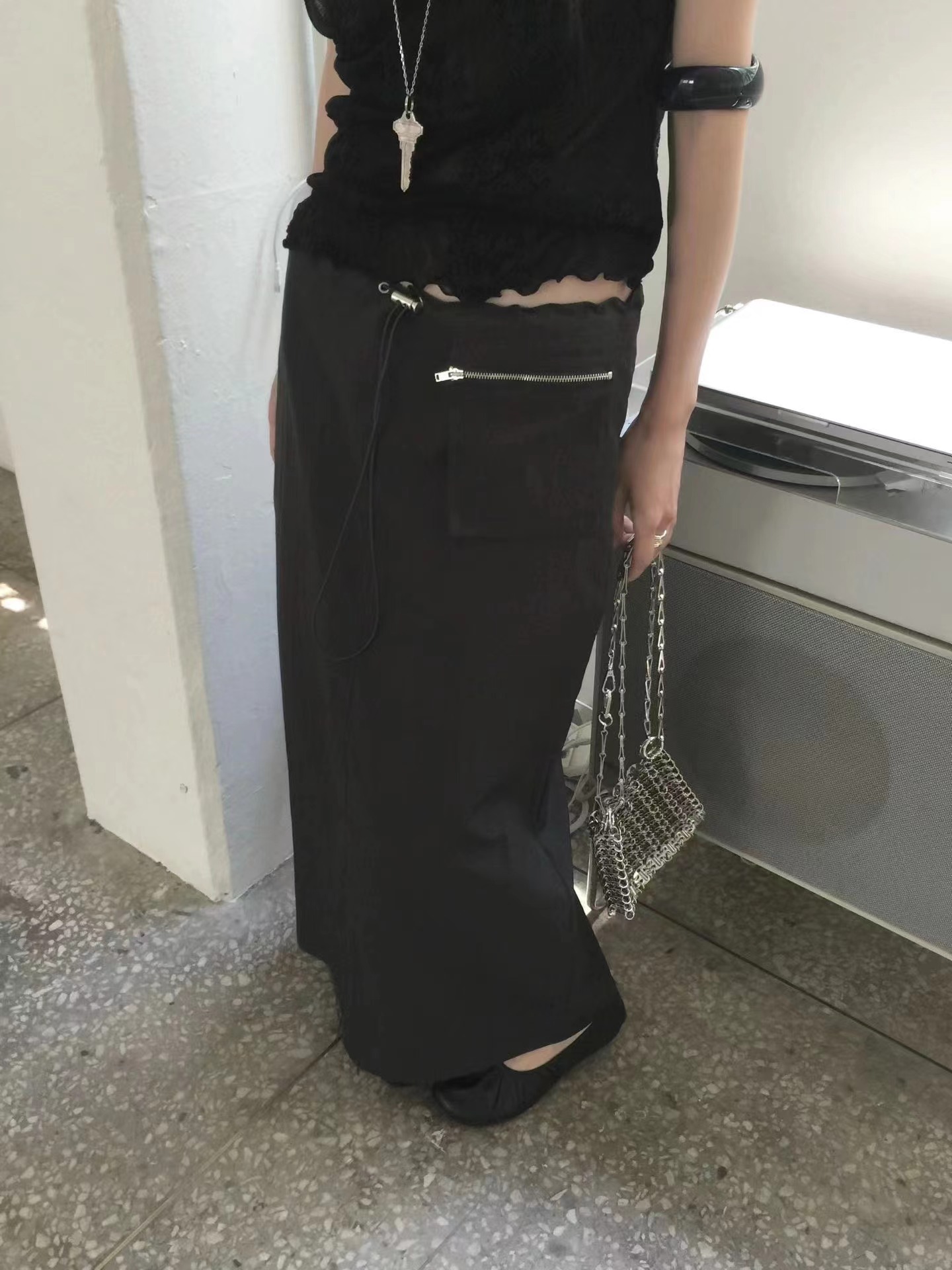 NWEOL韓國代購女士新款職業推薦26春夏熱賣人氣休閑時尚長裙NWEOL長裙圖色1木炭色