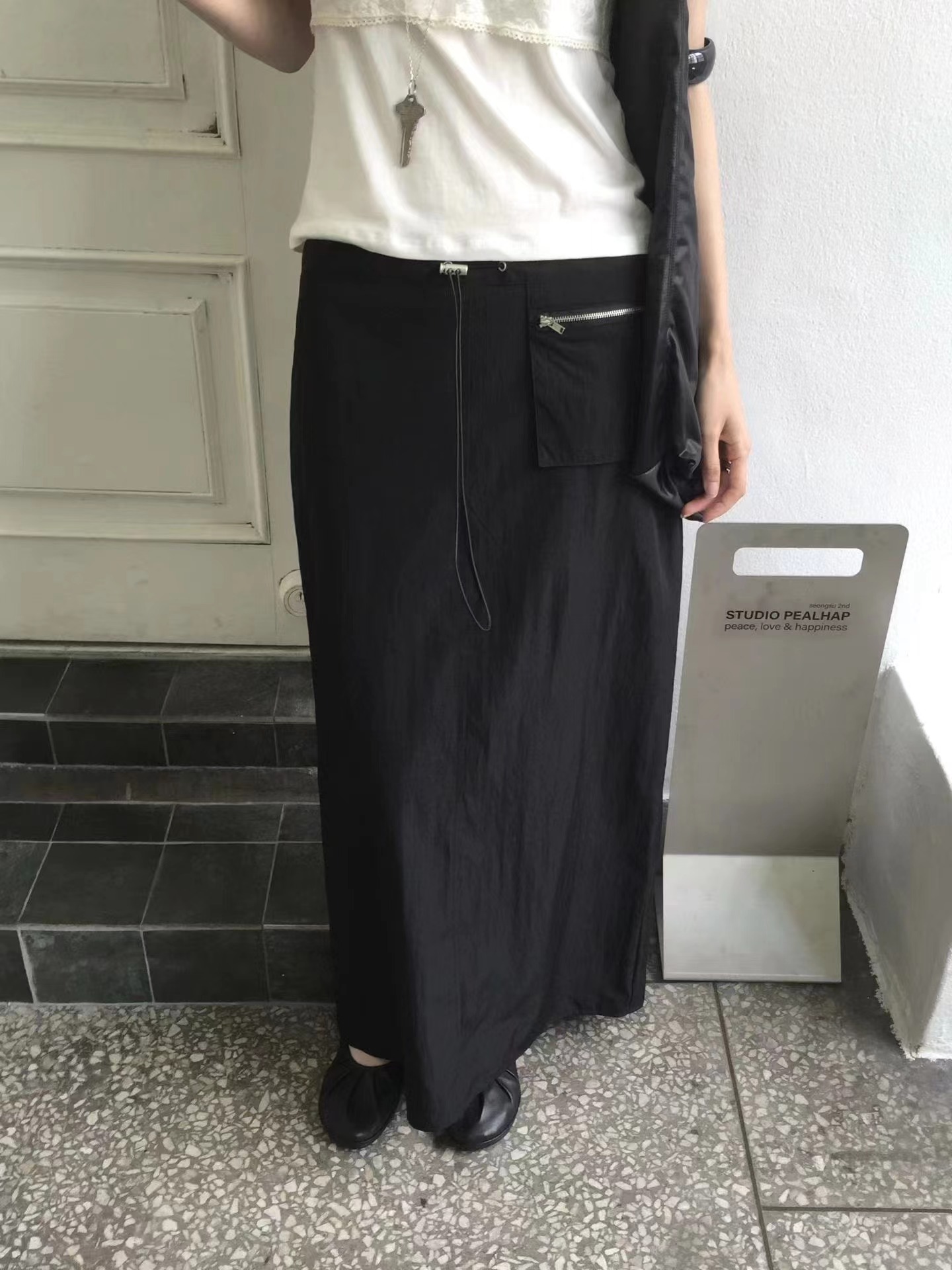 NWEOL韓國代購女士新款職業推薦26春夏熱賣人氣休閑時尚長裙NWEOL長裙圖色2黑色