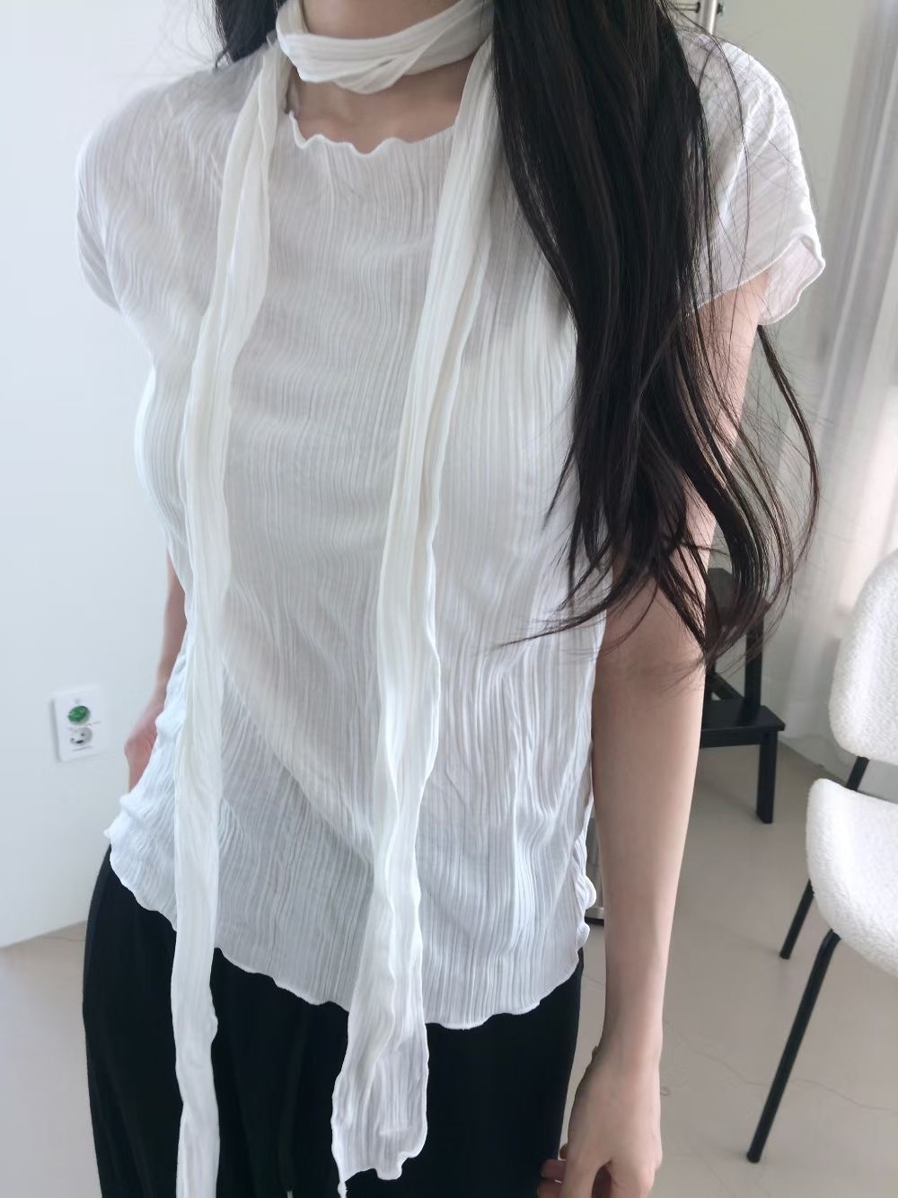 SALT.B/BREADY東大門直郵女士新品推薦時尚職業T恤含脖帶SALT.B/BREADYT恤