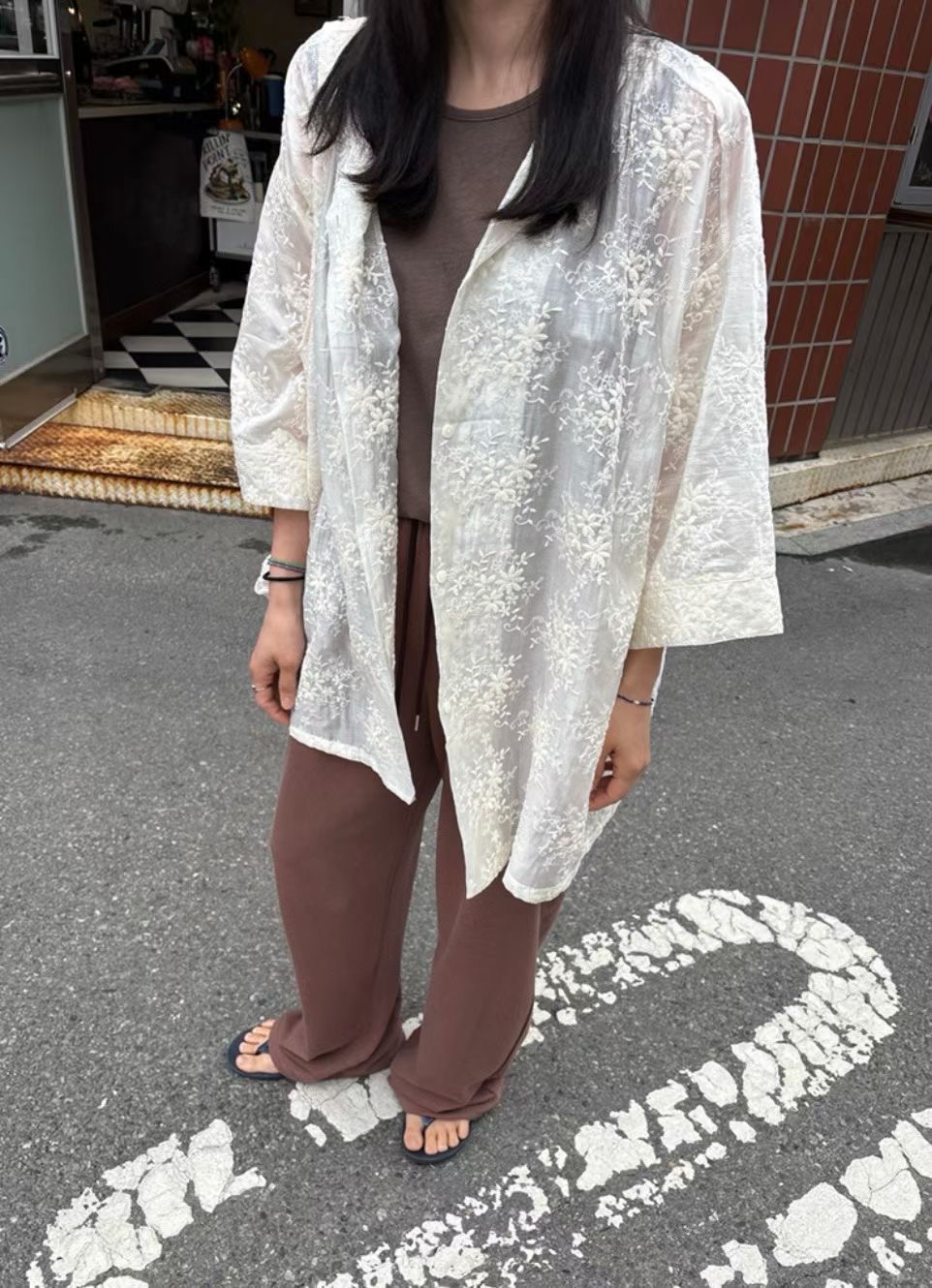 MARYKIM韓國直郵女裝新品真品26春夏職業時尚休閑襯衫蕾絲衫MARYKIM襯衫/蕾絲衫