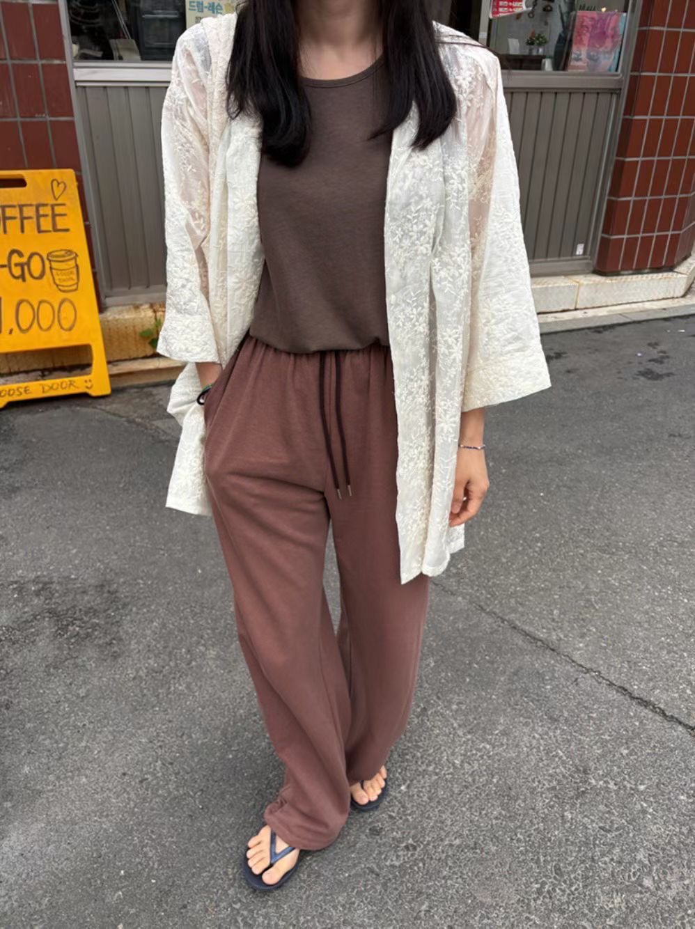 MARYKIM韓國直郵女裝新品真品26春夏職業時尚休閑襯衫蕾絲衫MARYKIM襯衫/蕾絲衫