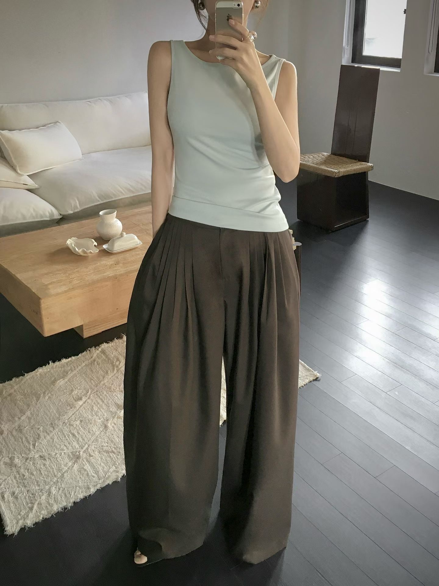 LUNE韓國直郵女裝新品26春夏時尚真品熱賣職業休閑褲褶裥LUNE休閑褲