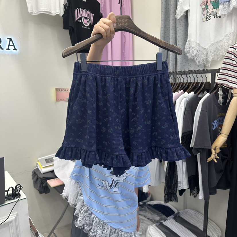 BORA BORA韓國直郵實拍女裝新品熱賣休閑人氣短褲華夫格BORA BORA短褲圖色2