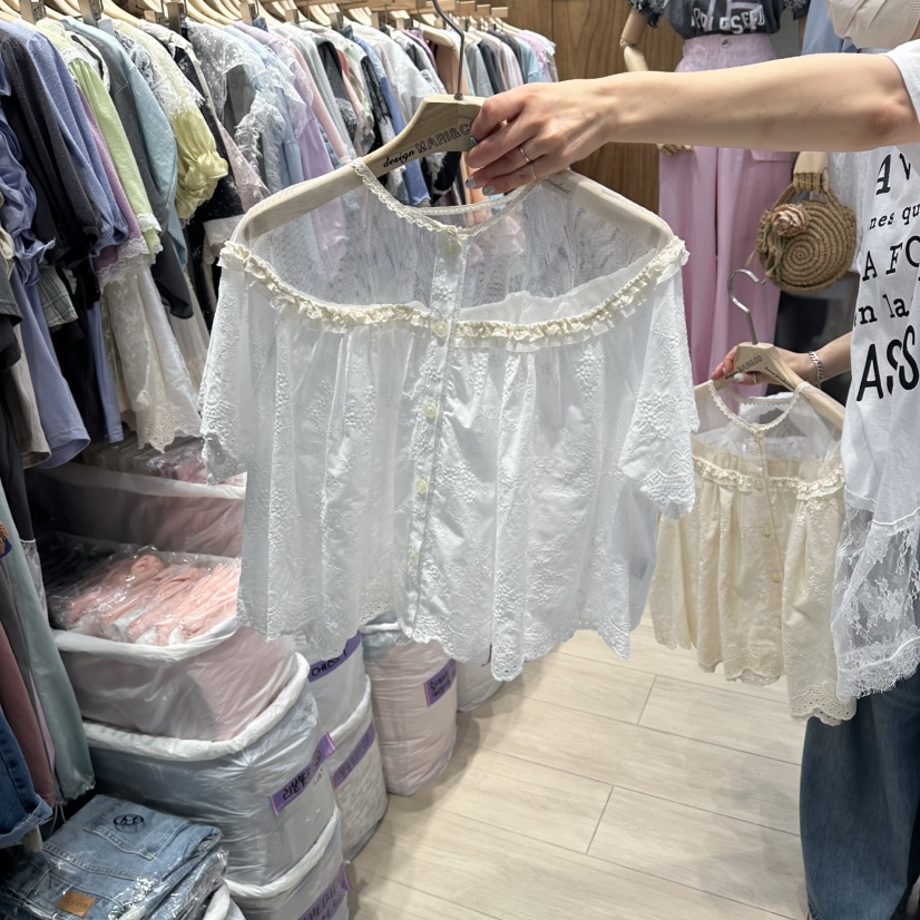 MARI CO韓國代購女裝新品推薦人氣熱賣襯衫蕾絲衫網眼開衫MARI CO襯衫/蕾絲衫圖色2