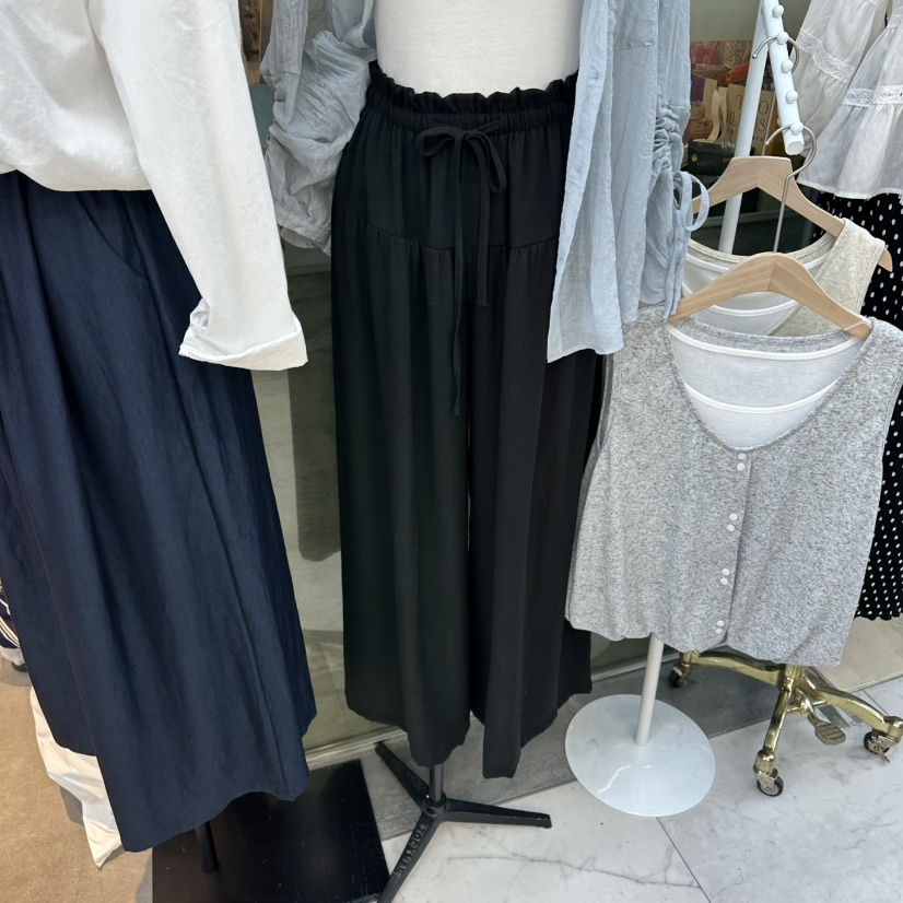 FLYFLY/LULULALLA/LIVE韓國直郵女裝新品熱賣休閑褲荷葉邊FLYFLY/LULULALLA/LIVE休閑褲圖色3黑色