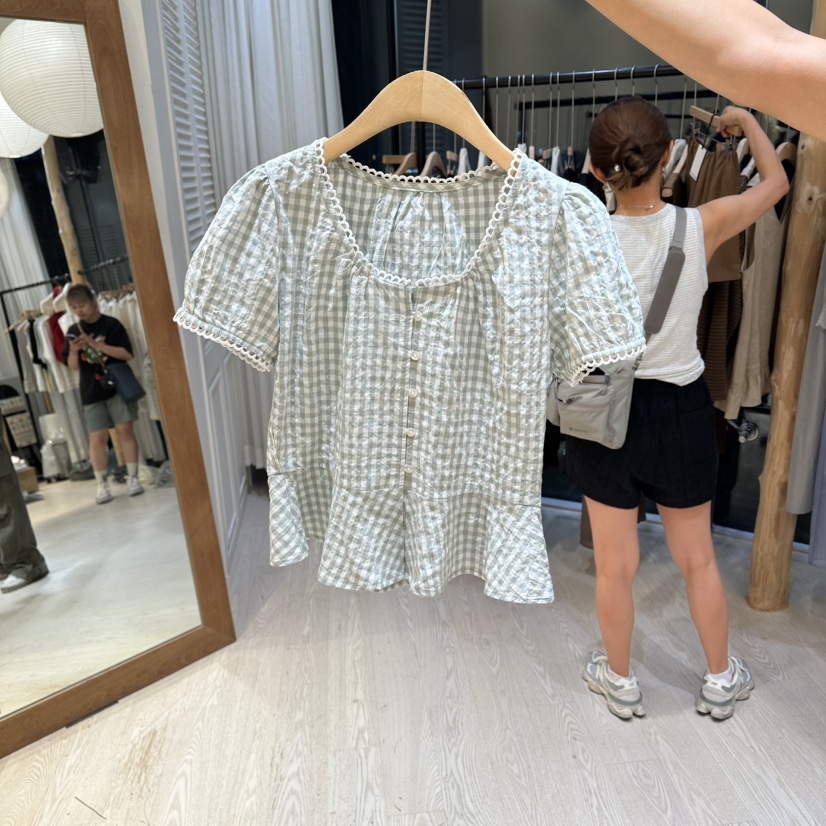COPINER韓國直郵女裝新品26夏季推薦人氣休閑時尚襯衫蕾絲衫COPINER襯衫/蕾絲衫圖色2