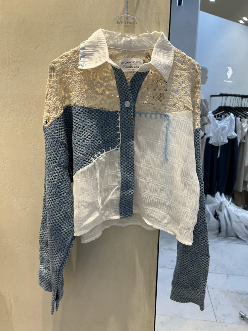 ECHOPARTY韓國直郵女裝新品26春夏推薦人氣時尚襯衫蕾絲衫ECHOPARTY襯衫/蕾絲衫圖色1