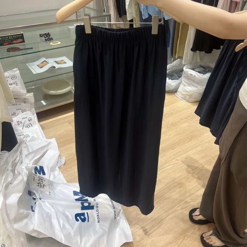HAUS-A韓國直郵女裝新款時尚熱賣人氣休閑26夏季長裙絲綢緞帶HAUSWOMEN長裙