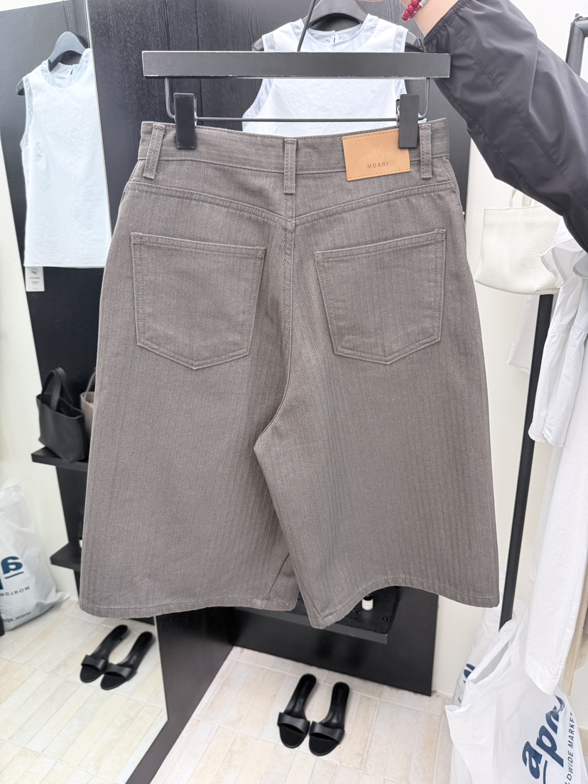 MOANI韓國東大門代購女士新款人氣26夏季推薦休閑短褲人字紋MOANI短褲