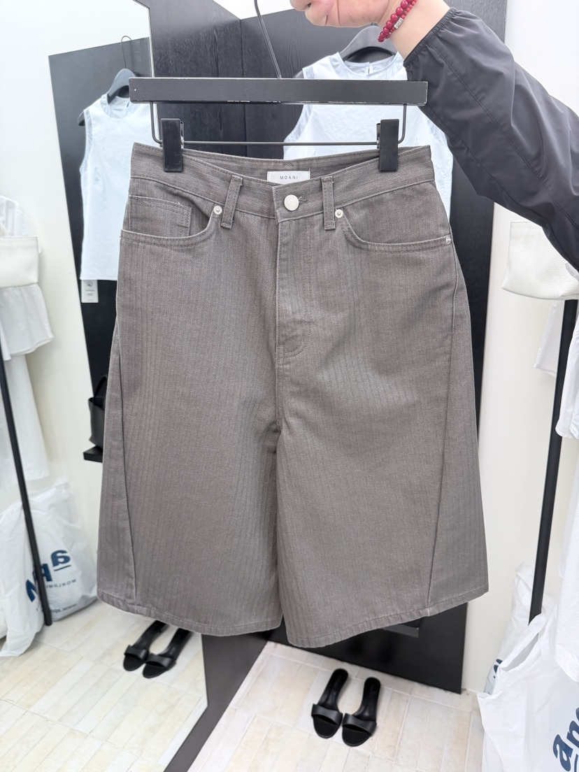 MOANI韓國東大門代購女士新款人氣26夏季推薦休閑短褲人字紋MOANI短褲