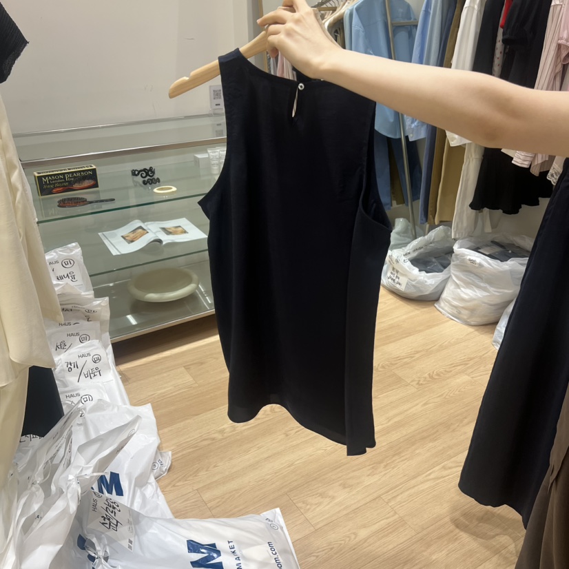 HAUS-A東大門直郵女士新品熱賣推薦休閑吊帶背心絲綢無袖HAUSWOMEN吊帶/背心