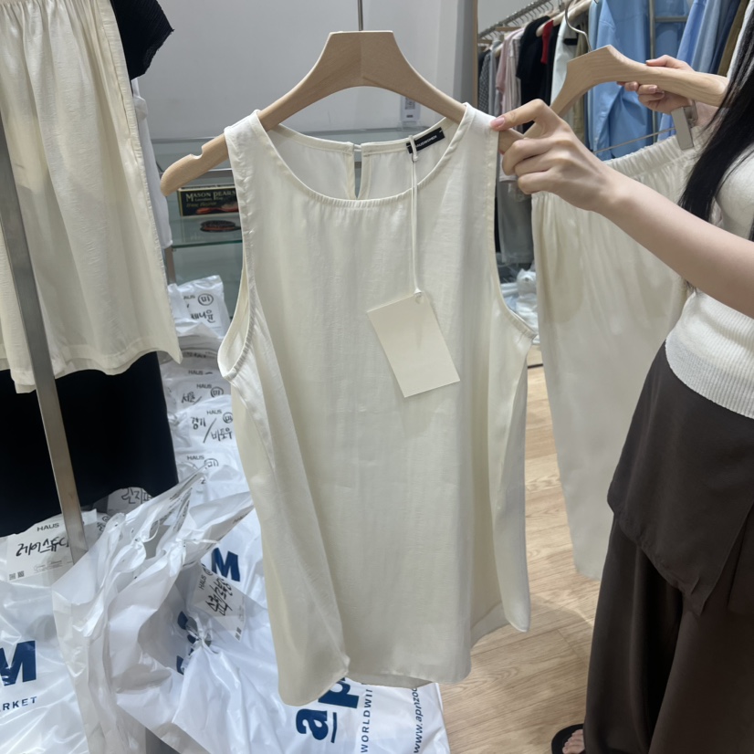 HAUS-A東大門直郵女士新品熱賣推薦休閑吊帶背心絲綢無袖HAUSWOMEN吊帶/背心圖色2