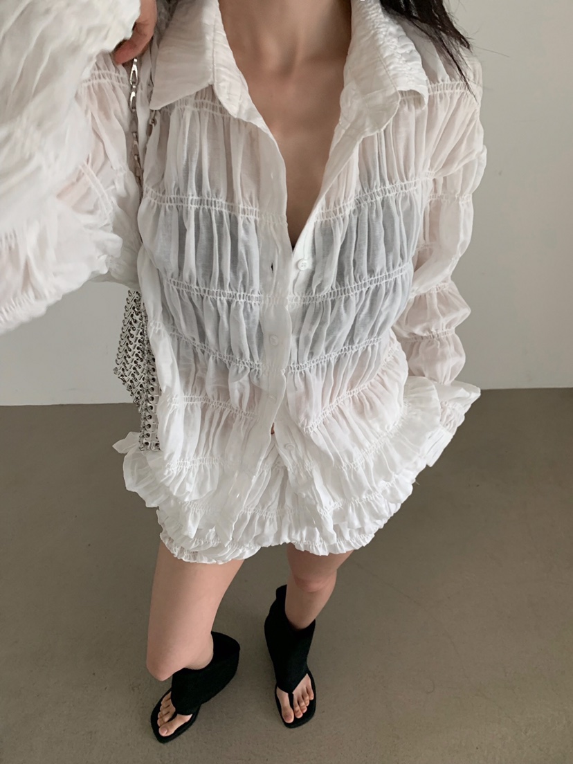 VERANDA韓國直郵女裝新款熱賣時尚休閑人氣推薦襯衫蕾絲衫VERANDA襯衫/蕾絲衫