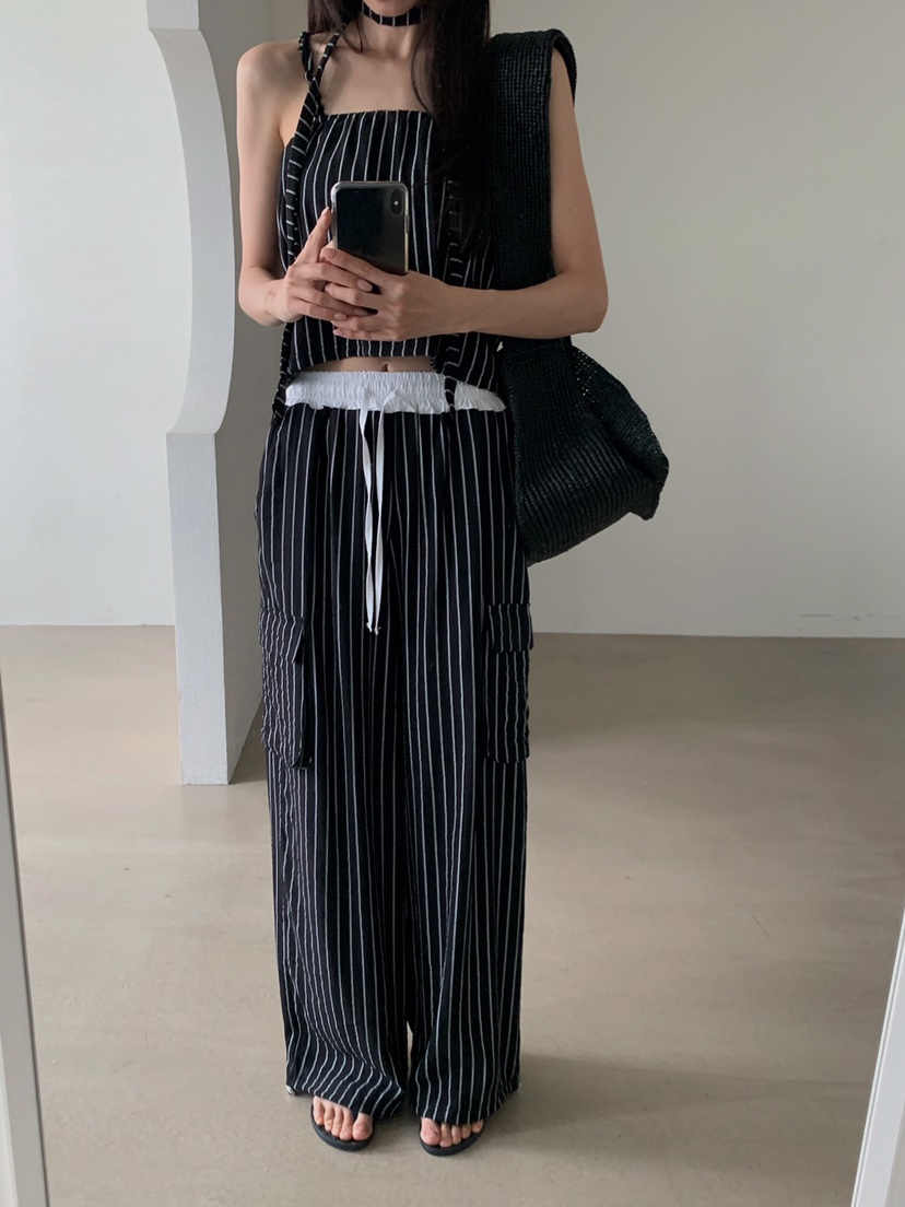 VERANDA韓國直郵實拍女裝新品推薦26夏季休閑吊帶背心含脖帶VERANDA吊帶/背心
