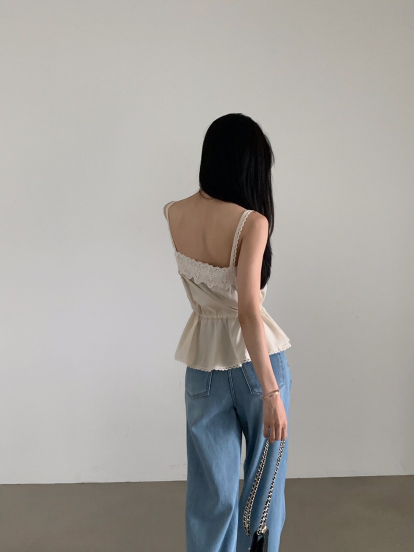 VERANDA韓國直郵女士新品推薦人氣26夏季休閑吊帶背心蕾絲VERANDA吊帶/背心