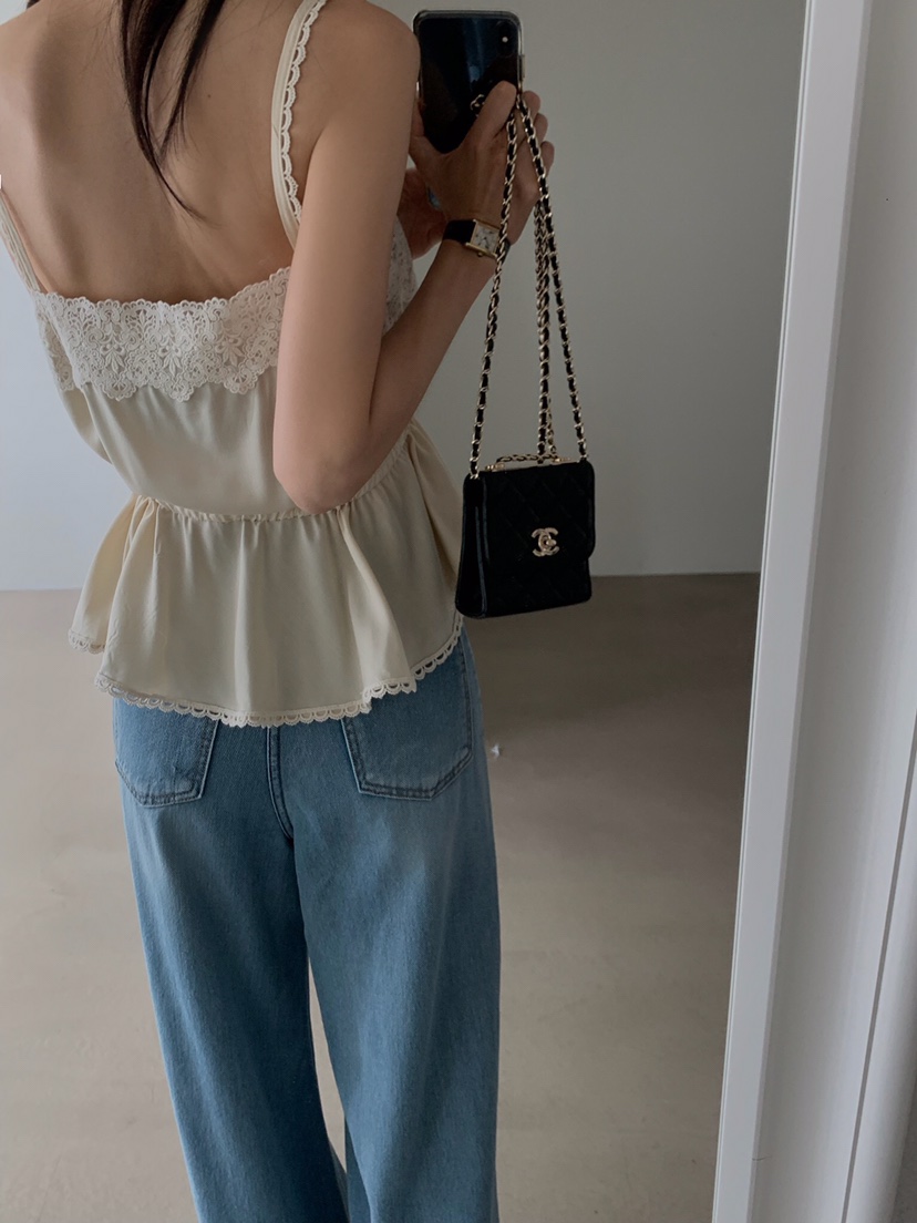 VERANDA韓國直郵女士新品推薦人氣26夏季休閑吊帶背心蕾絲VERANDA吊帶/背心