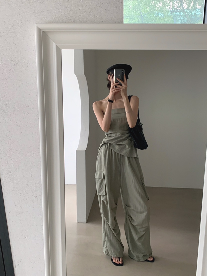 VERANDA韓國直郵女裝新品推薦時尚26夏季熱賣吊帶背心拉鏈VERANDA吊帶/背心