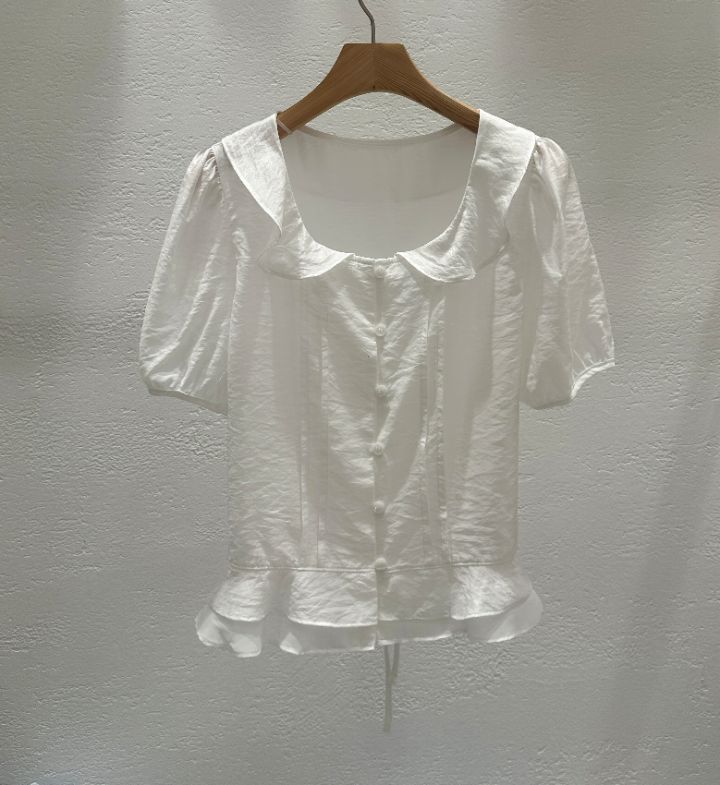 CRONG韓國直郵實拍女裝新品熱賣休閑時尚推薦26夏季襯衫蕾絲衫CRONG襯衫/蕾絲衫圖色1
